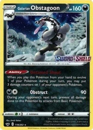 Galarian Obstagoon - 119/202 (Cosmos Holo) Holofoil [Misc: Cards & Products] Pokemon Single Pokémon