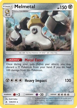 Melmetal - 129/214 (Cosmos Holo) () Holofoil [Misc: Blister Exclusives] Pokemon Single Pokémon