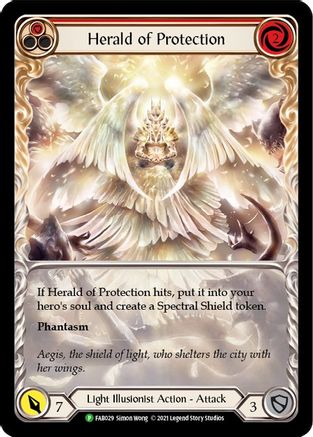 Herald of Protection (Red Extended Art) [FAB029] (Promo)  Rainbow Foil Flesh And Blood Single Flesh And Blood   