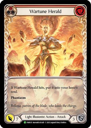 Wartune Herald (Blue Extended Art) [FAB037] (Promo)  Rainbow Foil Flesh And Blood Single Flesh And Blood   
