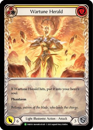 Wartune Herald (Yellow Extended Art) [FAB036] (Promo)  Rainbow Foil Flesh And Blood Single Flesh And Blood   