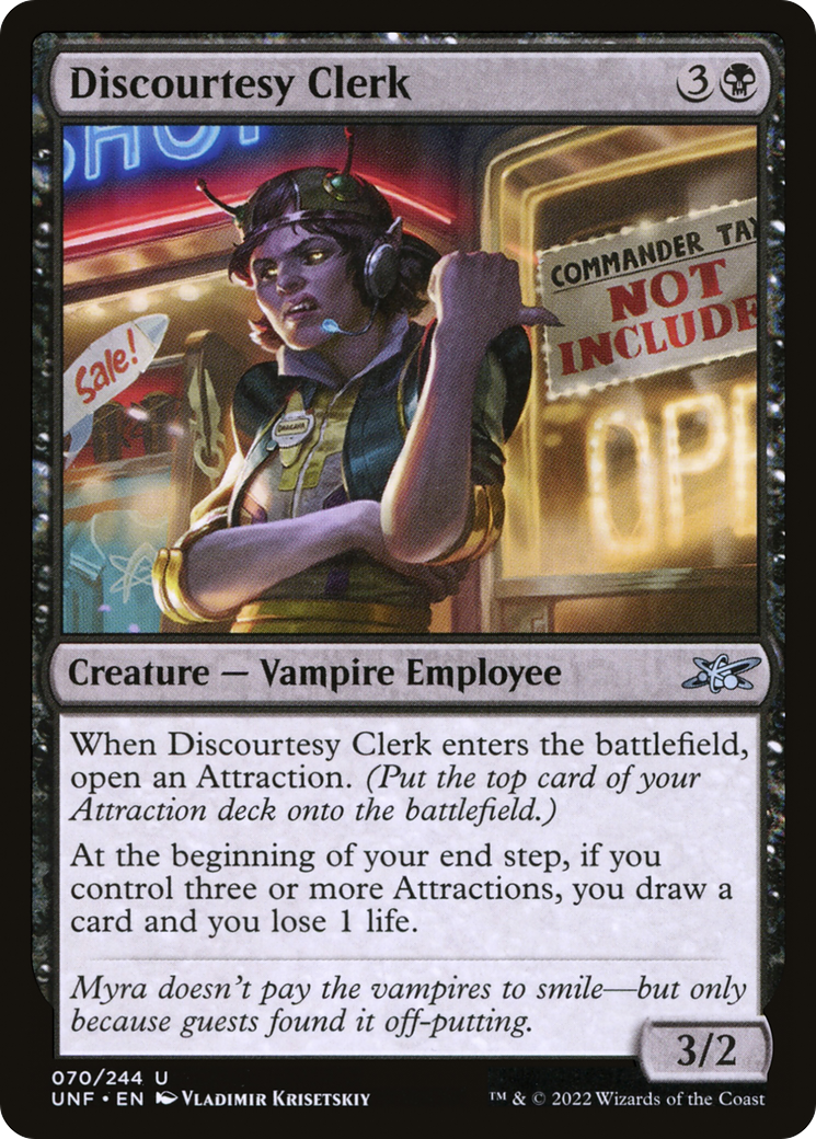 Discourtesy Clerk (UNF-070) [Unfinity] Foil MTG Single Wizards of the Coast