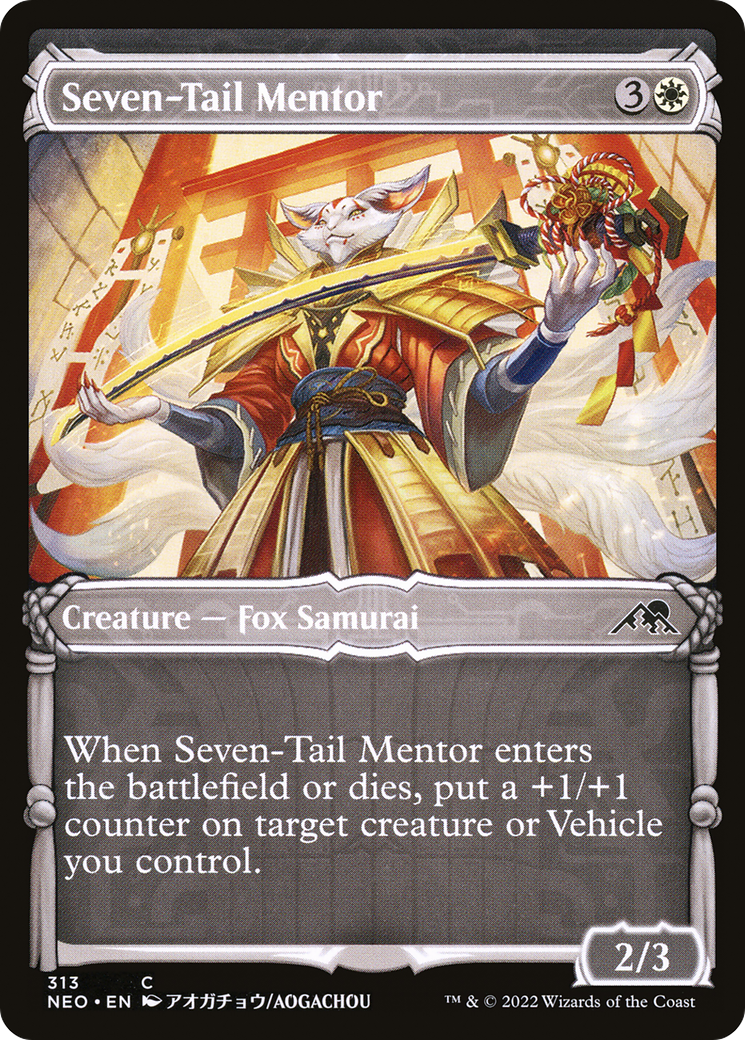 Seven-Tail Mentor (NEO-313) [Kamigawa: Neon Dynasty] (Showcase) MTG Single Wizards of the Coast