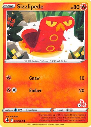 Sizzlipede - 046/264 (#1 Cinderace Stamped) () [Misc: Battle Academy 2022] Pokemon Single Pokémon