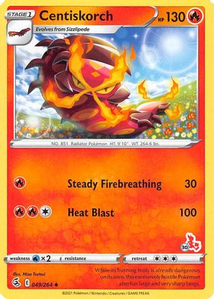 Centiskorch - 049/264 (#30 Cinderace Stamped) () [Misc: Battle Academy 2022] Pokemon Single Pokémon