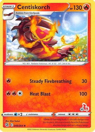 Centiskorch - 049/264 (#51 Cinderace Stamped) () [Misc: Battle Academy 2022] Pokemon Single Pokémon