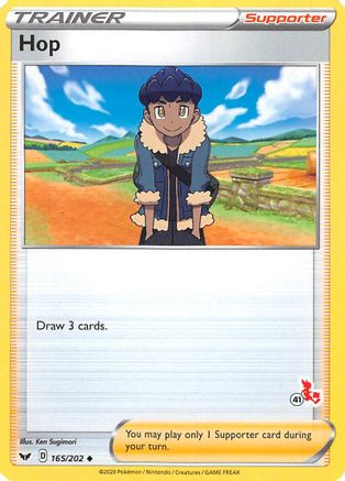 Hop - 165/202 (#41 Cinderace Stamped) () [Misc: Battle Academy 2022] Pokemon Single Pokémon