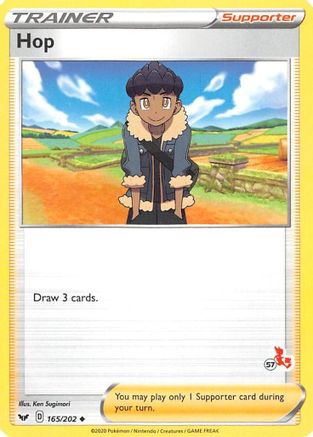 Hop - 165/202 (#57 Cinderace Stamped) () [Misc: Battle Academy 2022] Pokemon Single Pokémon