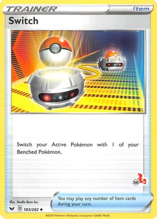 Switch - 183/202 (#58 Cinderace Stamped) () [Misc: Battle Academy 2022] Pokemon Single Pokémon