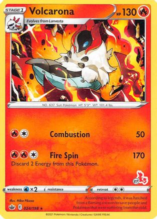Volcarona - 024/198 (#27 Cinderace Stamped) () [Misc: Battle Academy 2022] Pokemon Single Pokémon