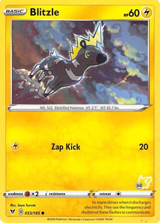 Blitzle - 053/185 (#55 Pikachu Stamped) () [Misc: Battle Academy 2022] Pokemon Single Pokémon
