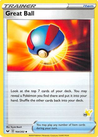 Great Ball - 164/202 (#49 Pikachu Stamped) () [Misc: Battle Academy 2022] Pokemon Single Pokémon