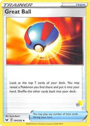 Great Ball - 164/202 (#57 Pikachu Stamped) () [Misc: Battle Academy 2022] Pokemon Single Pokémon