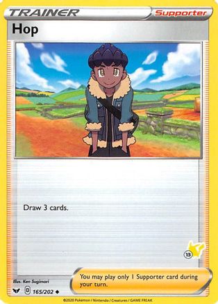 Hop - 165/202 (#13 Pikachu Stamped) () [Misc: Battle Academy 2022] Pokemon Single Pokémon