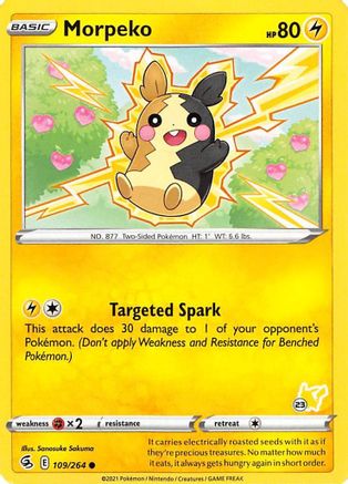 Morpeko - 109/264 (#23 Pikachu Stamped) [Misc: Battle Academy 2022] Pokemon Single Pokémon