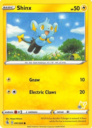 Shinx - 091/264 (#45 Pikachu Stamped) () [Misc: Battle Academy 2022] Pokemon Single Pokémon