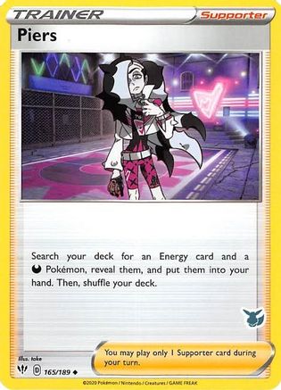 Piers - 165/189 (Eevee Stamped) () [Misc: Battle Academy 2022] Pokemon Single Pokémon