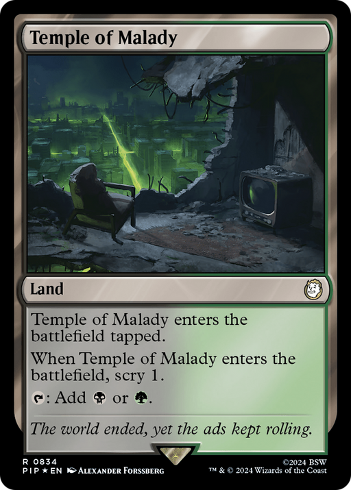 Temple of Malady (Surge Foil) (PIP-834) [Fallout] Foil MTG Single Wizards of the Coast