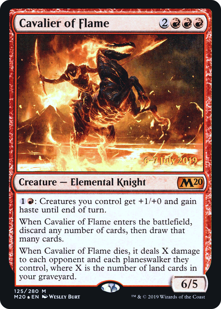 Cavalier of Flame (PRE-125) [Core Set 2020 Promos] Foil MTG Single Wizards of the Coast