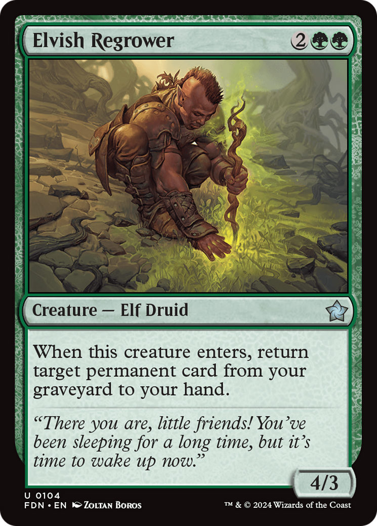 Elvish Regrower (FDN-104) [Foundations] Foil MTG Single Wizards of the Coast
