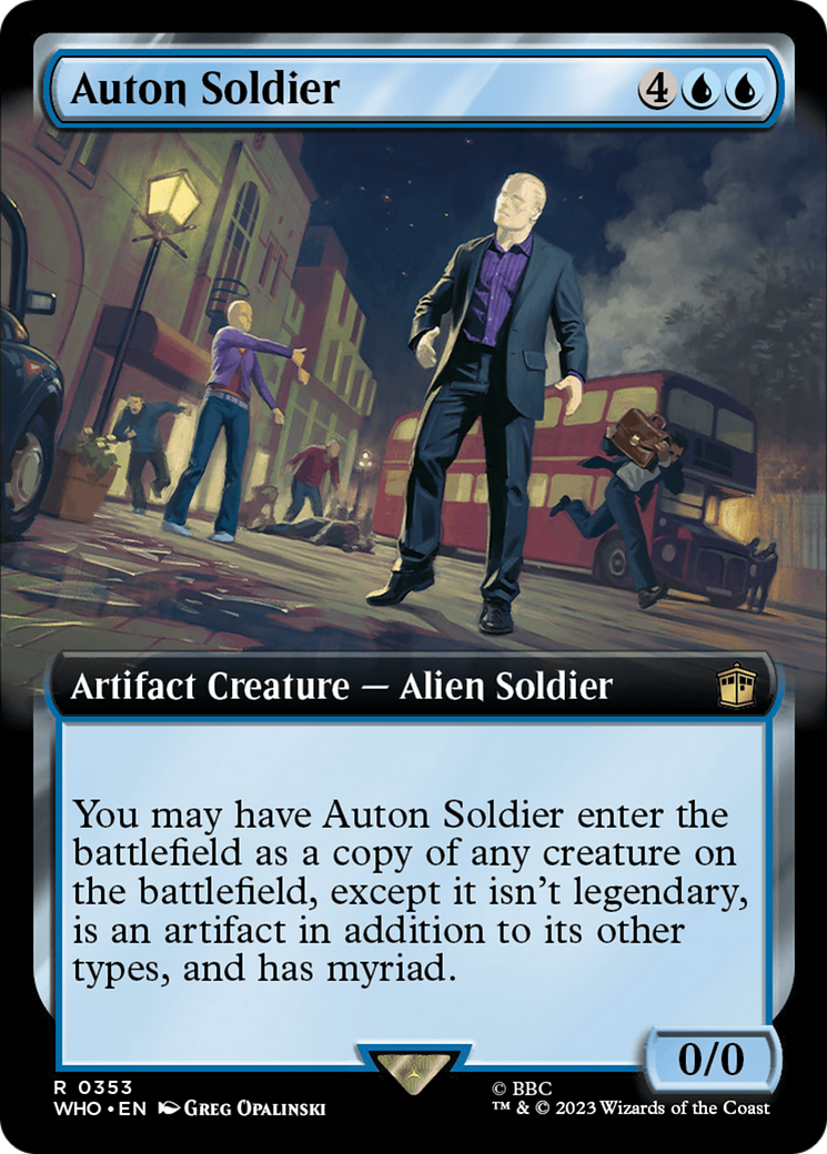 Auton Soldier (WHO-353) [Doctor Who] (Extended Art) Foil MTG Single Wizards of the Coast