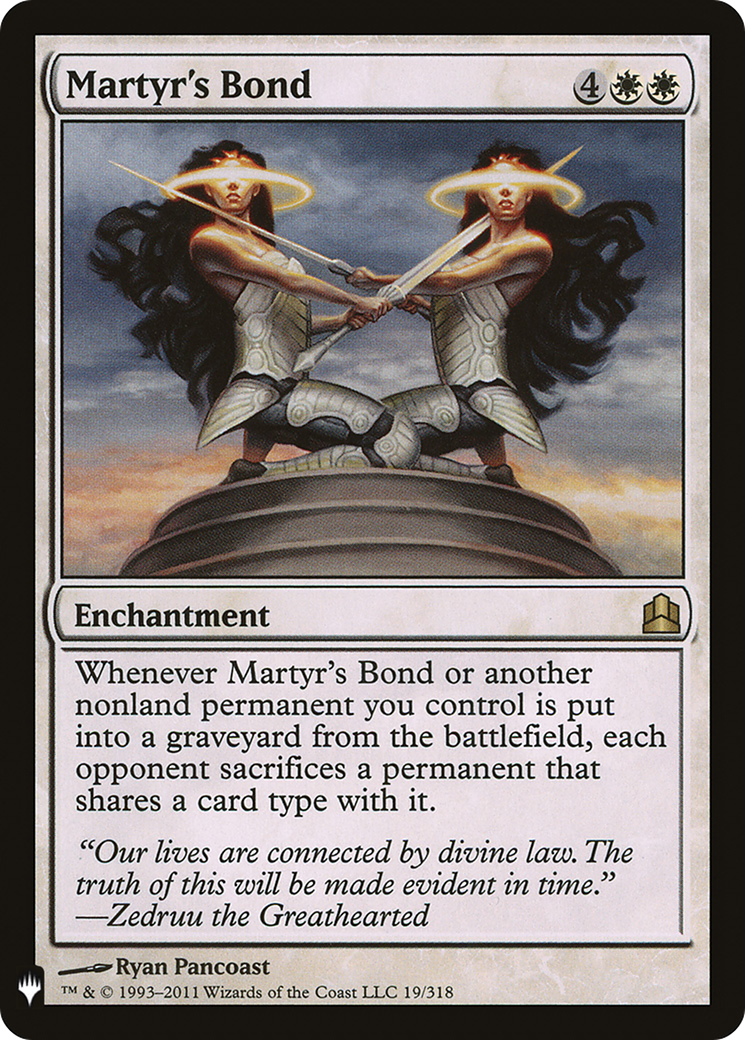 Martyr's Bond (LIST-CMD-19) [Mystery Booster] The List MTG Single Wizards of the Coast