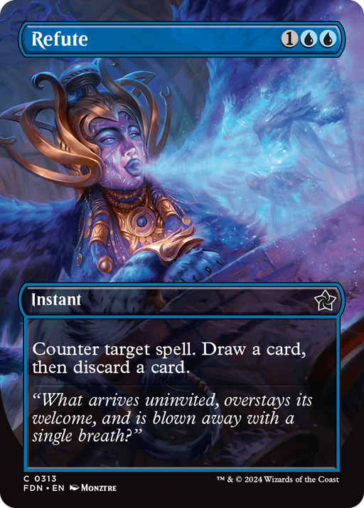 Refute (FDN-313) [Foundations] (Borderless) Foil MTG Single Wizards of the Coast