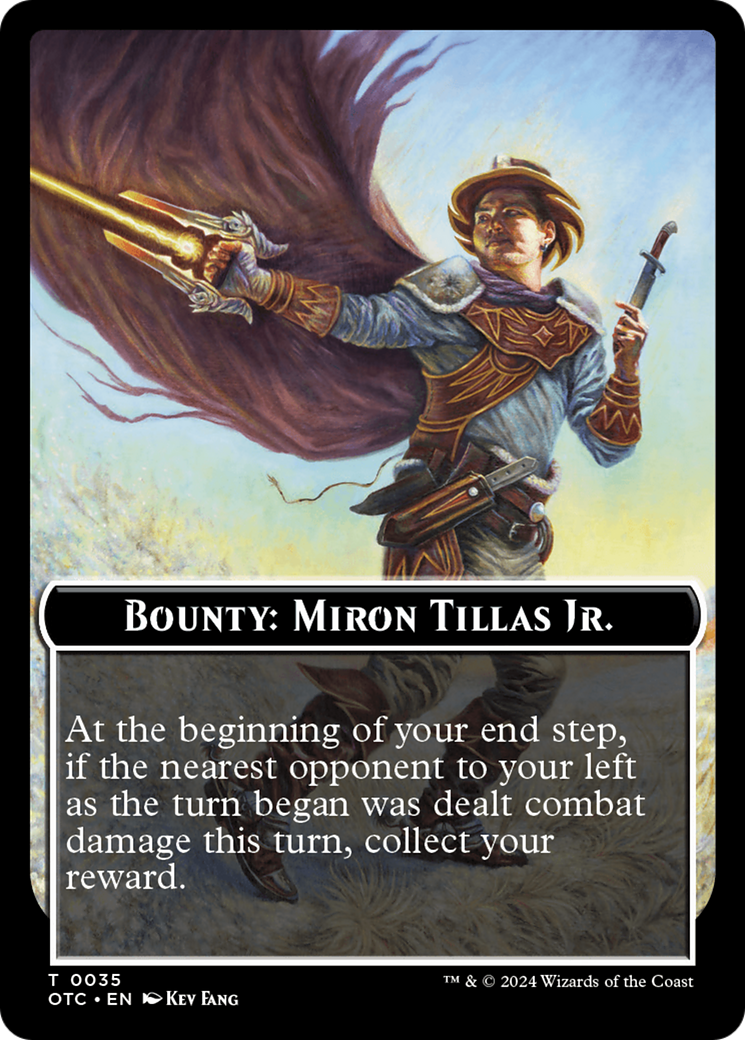 Bounty: Miron Tillas Jr. // Bounty Rules Double-Sided Token [Tokens] Outlaws of Thunder Junction Commander Tokens MTG Single Magic: The Gathering