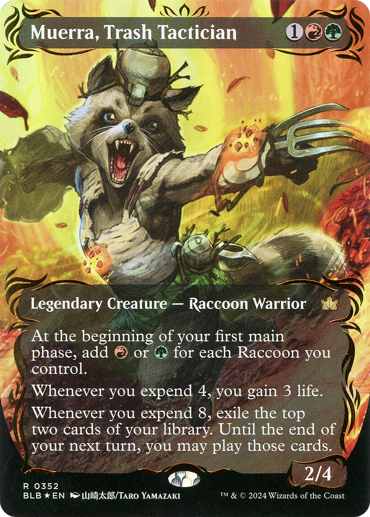Muerra, Trash Tactician (Raised Foil) (BLB-352) [Bloomburrow] (Showcase) (Borderless) Foil MTG Single Wizards of the Coast