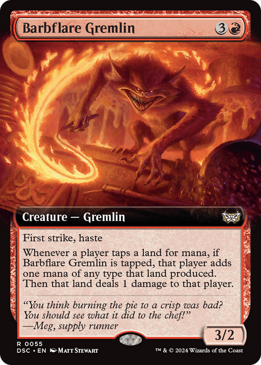 Barbflare Gremlin (DSC-055) [Duskmourn: House of Horror Commander] (Extended Art) MTG Single Wizards of the Coast