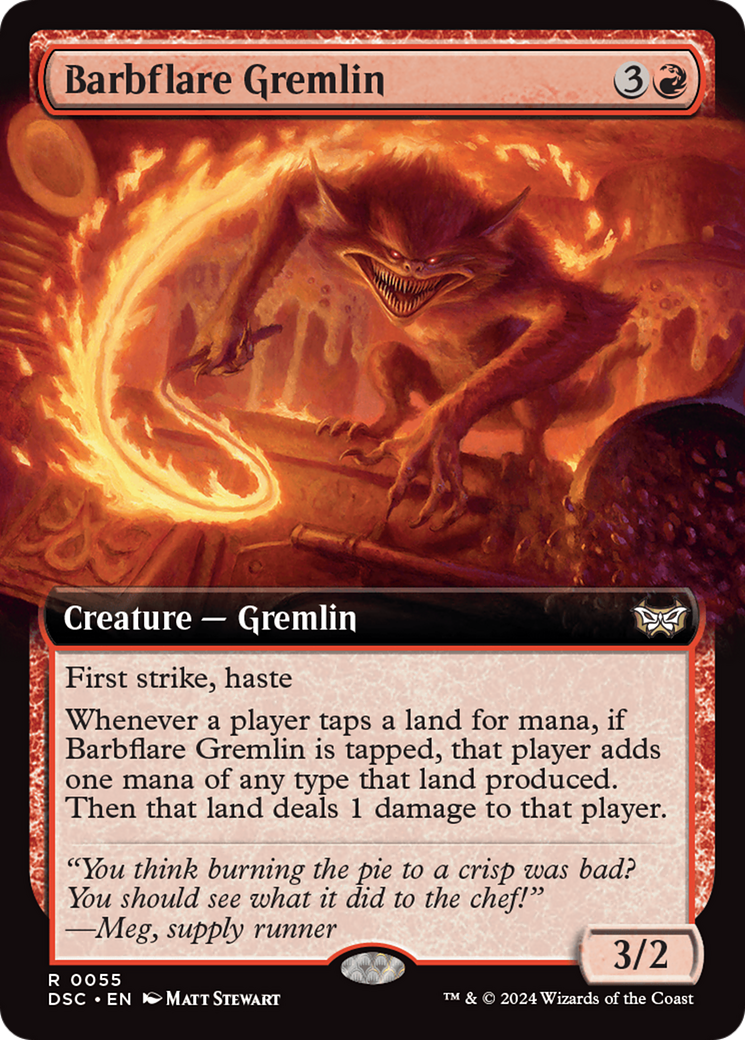 Barbflare Gremlin (DSC-055) [Duskmourn: House of Horror Commander] (Extended Art) MTG Single Wizards of the Coast