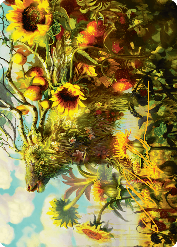 Beza, the Bounding Spring Art Card (Gold-Stamped Signature) [Art Series] Bloomburrow MTG Single Magic: The Gathering