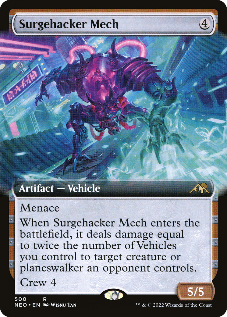 Surgehacker Mech (NEO-500) [Kamigawa: Neon Dynasty] (Extended Art) MTG Single Wizards of the Coast