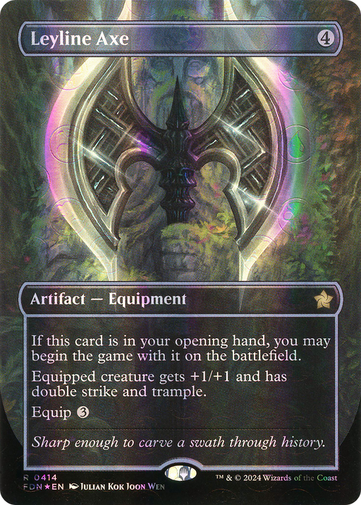 Leyline Axe (Mana Foil) (FDN-414) [Foundations] (Borderless) Foil MTG Single Wizards of the Coast