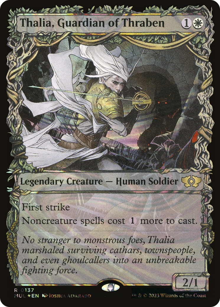 Thalia, Guardian of Thraben (MUL-137) [Multiverse Legends] (Showcase) Foil MTG Single Wizards of the Coast