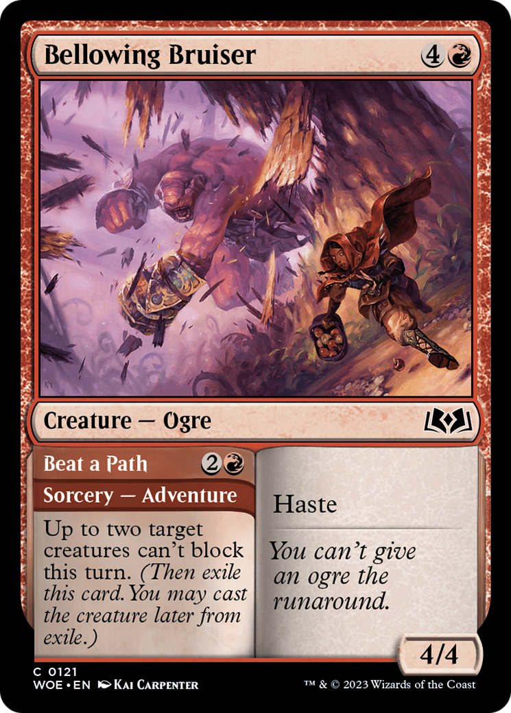 Bellowing Bruiser // Beat a Path (WOE-121) [Wilds of Eldraine] Foil MTG Single Wizards of the Coast