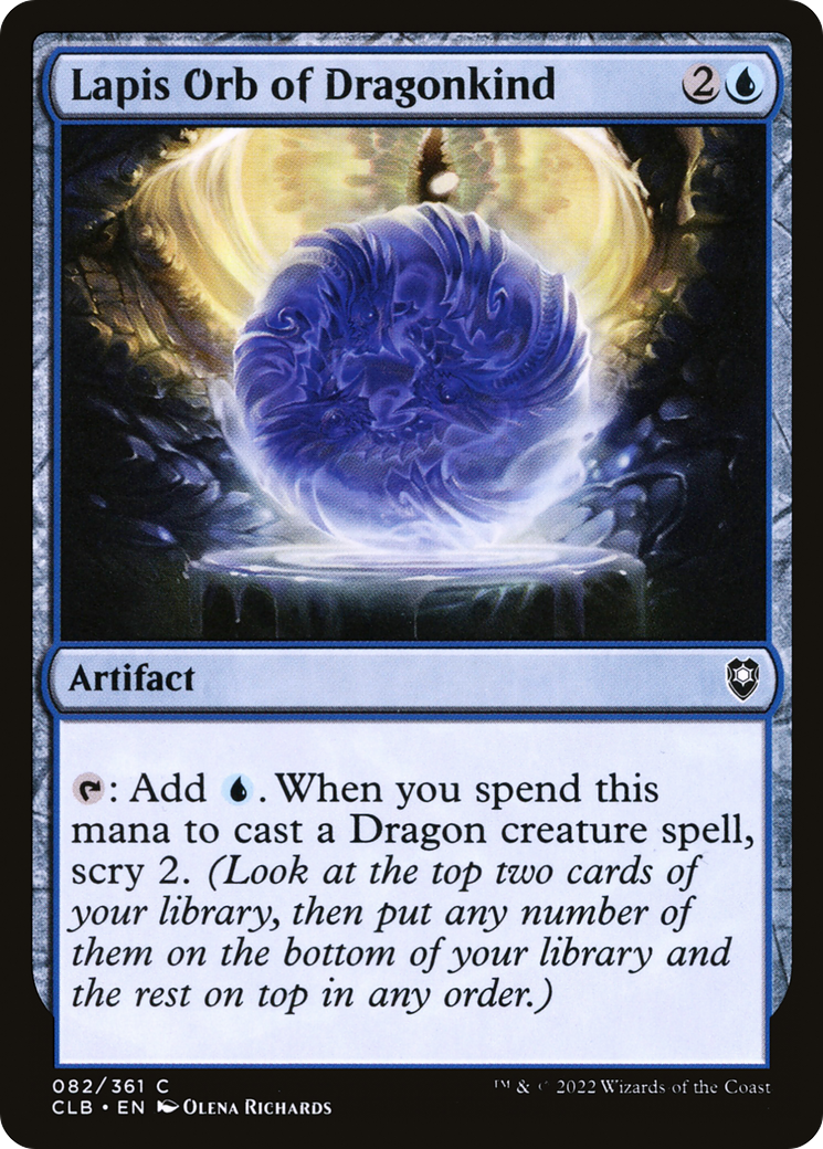 Lapis Orb of Dragonkind (CLB-082) [Commander Legends: Battle for Baldur's Gate] MTG Single Wizards of the Coast