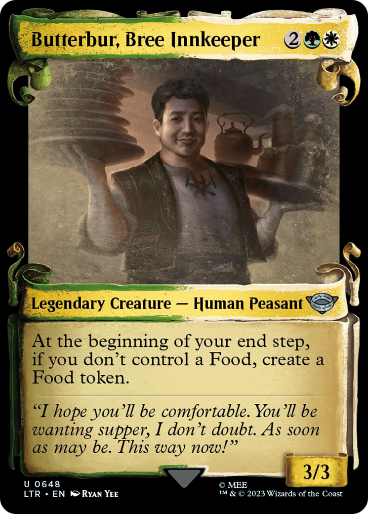 Butterbur, Bree Innkeeper (Showcase Scrolls) (LTR-648) [The Lord of the Rings: Tales of Middle-earth] (Showcase) Foil MTG Single Wizards of the Coast