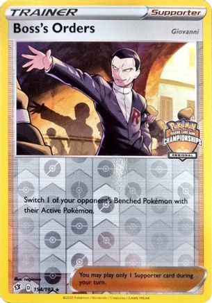 Boss's Orders - 154/192 (Regional Championships) () Reverse Holofoil [Promos: League & Championship Cards] Pokemon Single Pokémon