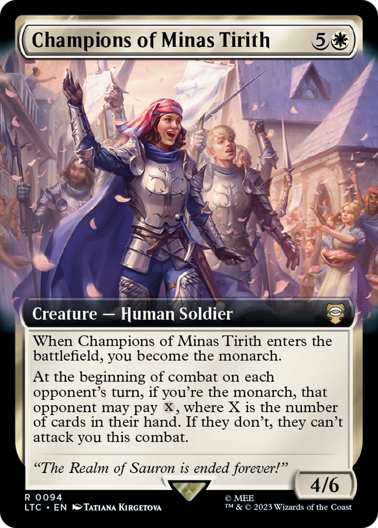 Champions of Minas Tirith (LTC-094) [Tales of Middle-earth Commander] (Extended Art) MTG Single Wizards of the Coast
