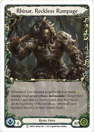 Rhinar, Reckless Rampage [1HP001] Flesh And Blood Single Flesh And Blood   