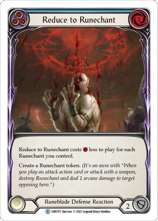 Reduce to Runechant (Blue) [1HP275] Flesh And Blood Single Flesh And Blood   