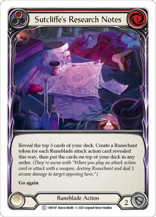Sutcliffe's Research Notes (Red) [1HP297] Flesh And Blood Single Flesh And Blood   