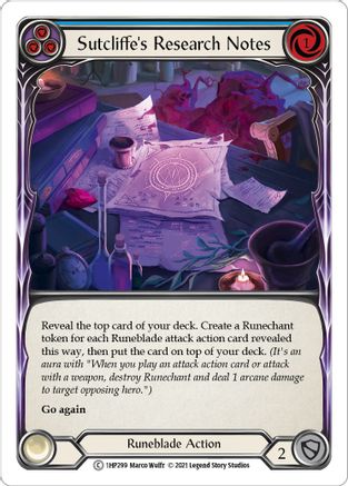 Sutcliffe's Research Notes (Blue) [1HP299] Flesh And Blood Single Flesh And Blood   
