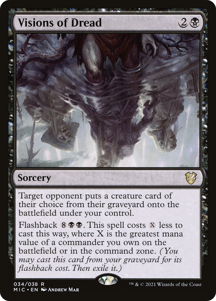 Visions of Dread (MIC-034) [Midnight Hunt Commander] MTG Single Wizards of the Coast