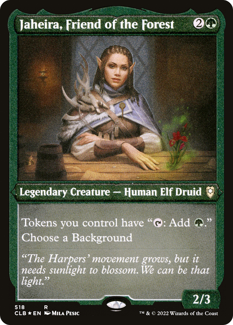 Jaheira, Friend of the Forest (CLB-518) [Commander Legends: Battle for Baldur's Gate] Etched Foil MTG Single Wizards of the Coast