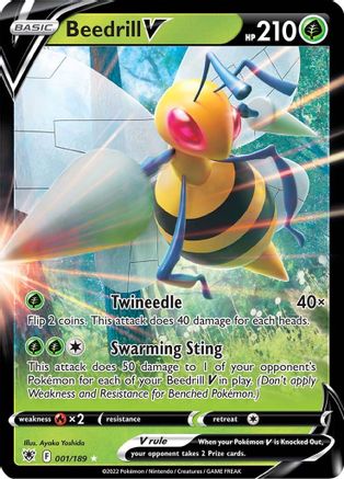 Beedrill V (1/189) Holofoil [SWSH: Astral Radiance] Pokemon Single Pokémon