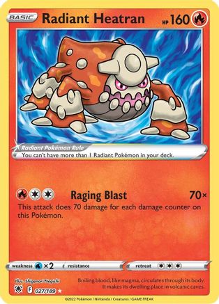 Radiant Heatran (27/189) Holofoil [SWSH: Astral Radiance] Pokemon Single Pokémon