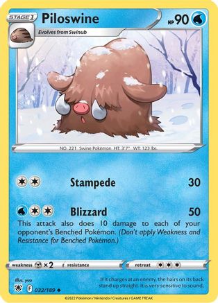 Piloswine (32/189) [SWSH: Astral Radiance] Pokemon Single Pokémon