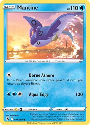Mantine (34/189) Reverse Holofoil [SWSH: Astral Radiance] Pokemon Single Pokémon